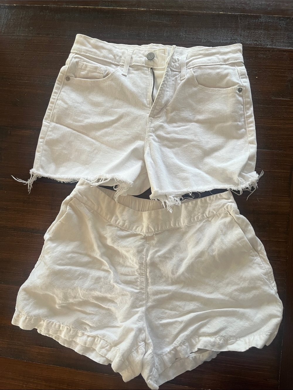 White Women's Denim Cutoff Shorts - Brand Unknown